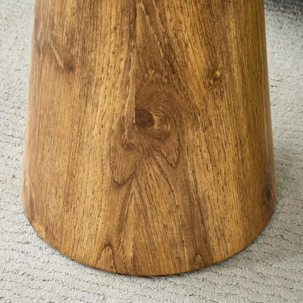 English Elm Natural Wood Grain Round MDF Coffee Table Compact Accent for Small Living Spaces W1512P553694