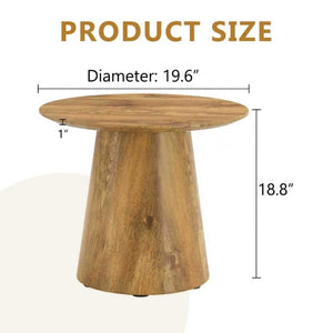English Elm Natural Wood Grain Round MDF Coffee Table Compact Accent for Small Living Spaces W1512P553694