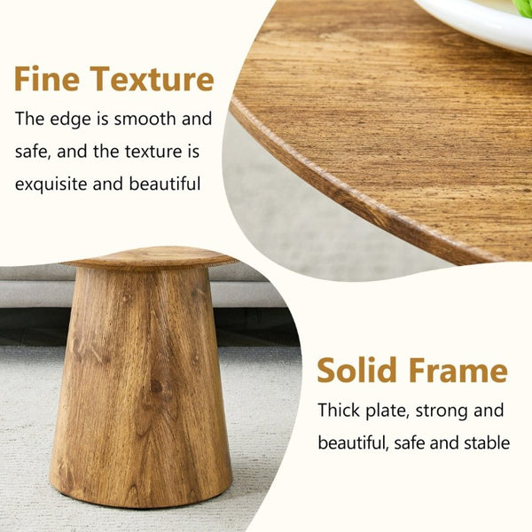 English Elm Natural Wood Grain Round MDF Coffee Table Compact Accent for Small Living Spaces W1512P553694