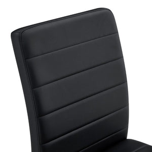 English Elm 4-Pack PU Leather Dining Chairs Iron Frame Foam Cushioned Seating for Home Office Black, Gold W1512P554447