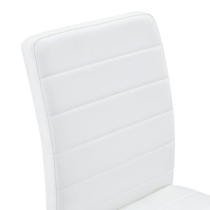 English Elm 4-Pack PU Leather Dining Chairs Iron Frame Foam Cushioned Seating for Home Office Gold, White W1512P554452