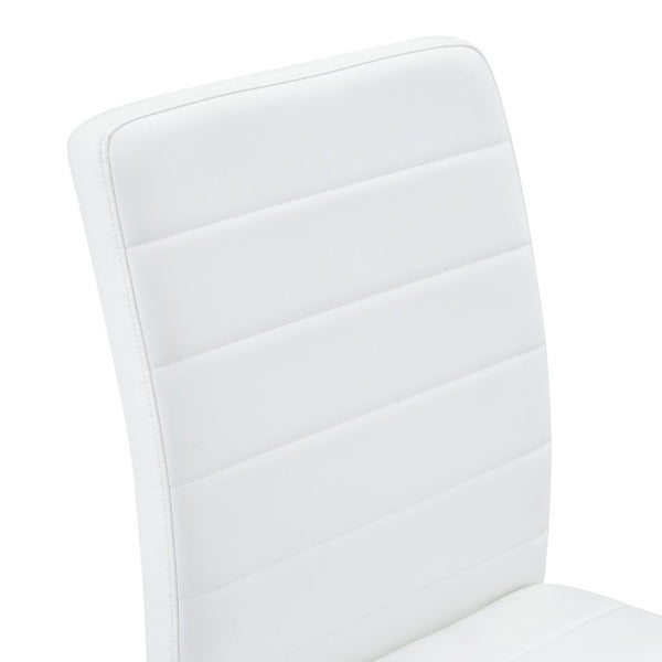 English Elm 4-Pack PU Leather Dining Chairs Iron Frame Foam Cushioned Seating for Home Office Gold, White W1512P554452