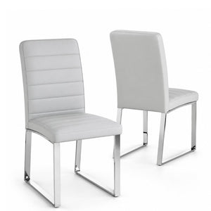 English Elm 2-Pack PU Leather Dining Office Chairs with Iron Legs and High-Density Foam Cushioning W1512P554489