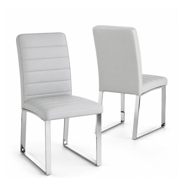 English Elm 2-Pack PU Leather Dining Office Chairs with Iron Legs and High-Density Foam Cushioning W1512P554489