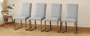 English Elm 4-Pack PU Leather Dining Chairs with Iron Frame and Thick Foam Cushions for Home Office W1512P554493