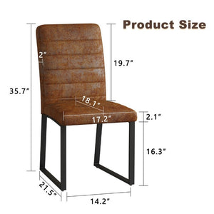 English Elm 2-Pack PU Leather Dining Chairs with Dense Foam Cushion and Iron Legs for Home or Office W1512P554549