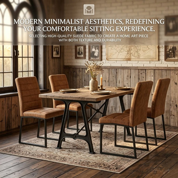 English Elm 4-Pack Modern PU Leather Chairs Iron Frame Foam Cushioned Seating for Dining or Desk W1512P558029