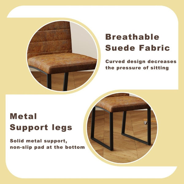 English Elm 4-Pack Modern PU Leather Chairs Iron Frame Foam Cushioned Seating for Dining or Desk W1512P558029