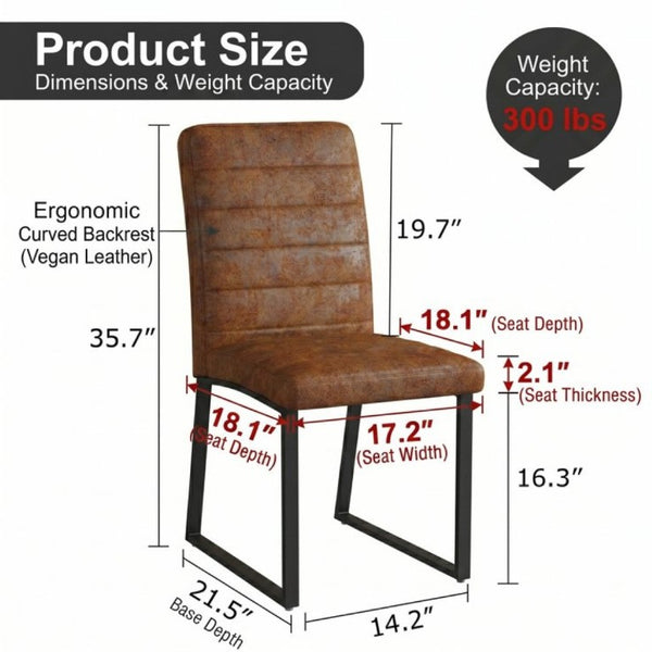 English Elm 4-Pack Modern PU Leather Chairs Iron Frame Foam Cushioned Seating for Dining or Desk W1512P558029