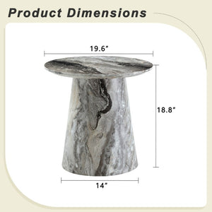 English Elm Grey Wood Grain Round MDF Accent Table Compact Side Piece for Living Spaces W1512P561238