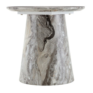 English Elm Grey Wood Grain Round MDF Accent Table Compact Side Piece for Living Spaces W1512P561238