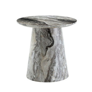 English Elm Grey Wood Grain Round MDF Accent Table Compact Side Piece for Living Spaces W1512P561238