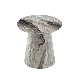 English Elm Grey Wood Grain Round MDF Accent Table Compact Side Piece for Living Spaces W1512P561238