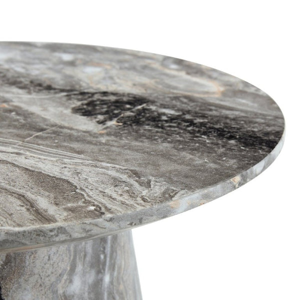 English Elm Grey Wood Grain Round MDF Accent Table Compact Side Piece for Living Spaces W1512P561238