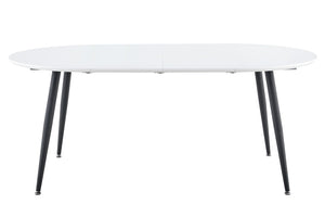 English Elm Using a Telescopic Round MDF Top and Black Metal Legs for Modern Dining Flexibility Black/White L x W x 30 H W1512P588632