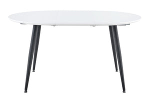 English Elm Using a Telescopic Round MDF Top and Black Metal Legs for Modern Dining Flexibility Black/White L x W x 30 H W1512P588632