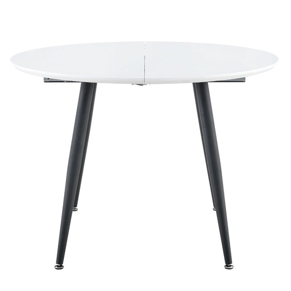 English Elm Using a Telescopic Round MDF Top and Black Metal Legs for Modern Dining Flexibility Black/White L x W x 30 H W1512P588632