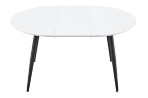 English Elm Using a Telescopic Round MDF Top and Black Metal Legs for Modern Dining Flexibility Black/White L x W x 30 H W1512P588632