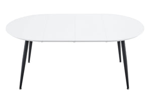 English Elm Using a Telescopic Round MDF Top and Black Metal Legs for Modern Dining Flexibility Black/White L x W x 30 H W1512P588632