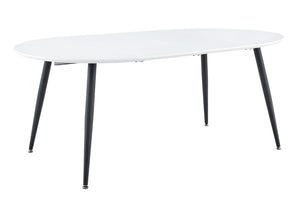 English Elm Using a Telescopic Round MDF Top and Black Metal Legs for Modern Dining Flexibility Black/White L x W x 30 H W1512P588632