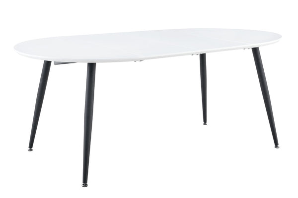 English Elm Using a Telescopic Round MDF Top and Black Metal Legs for Modern Dining Flexibility Black/White L x W x 30 H W1512P588632