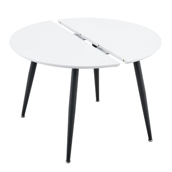 English Elm Using a Telescopic Round MDF Top and Black Metal Legs for Modern Dining Flexibility Black/White L x W x 30 H W1512P588632