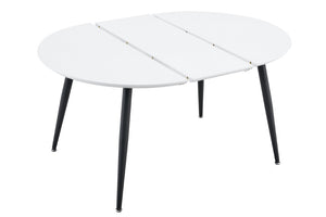 English Elm Using a Telescopic Round MDF Top and Black Metal Legs for Modern Dining Flexibility Black/White L x W x 30 H W1512P588632
