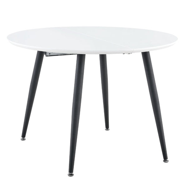 English Elm Using a Telescopic Round MDF Top and Black Metal Legs for Modern Dining Flexibility Black/White L x W x 30 H W1512P588632