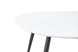 English Elm Using a Telescopic Round MDF Top and Black Metal Legs for Modern Dining Flexibility Black/White L x W x 30 H W1512P588632