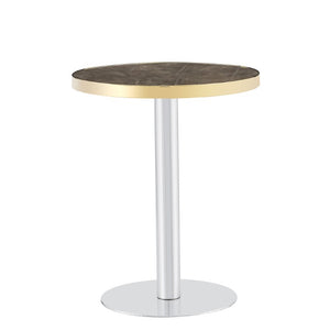 English Elm Modern Faux Marble Round Bistro Table Gold Trim Stainless Base Compact Cafe Style W1512P588642