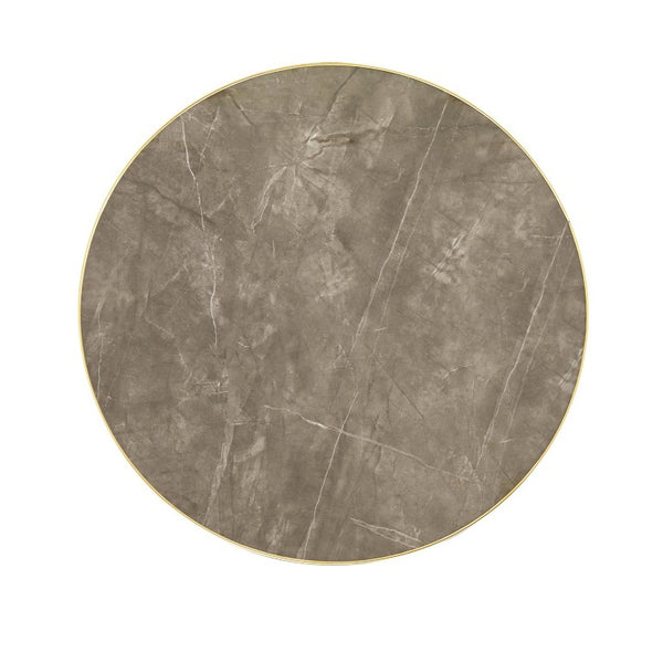 English Elm Modern Faux Marble Round Bistro Table Gold Trim Stainless Base Compact Cafe Style W1512P588642