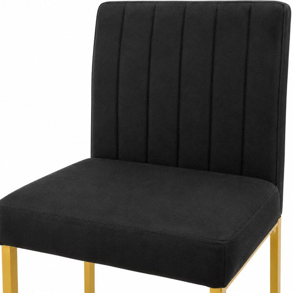 English Elm 25.6 Inch Glam Velvet Counter Stools Set of 2 with Gold Legs for Kitchen Island Black and Gold W1512P597663