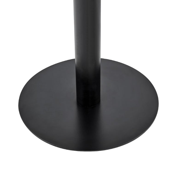 English Elm 23.6 Inch Round Marble Look Coffee Table with UV Lacquer Top and Steel Column Base W1512P608037