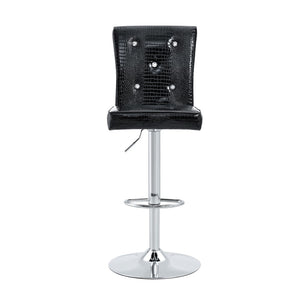 English Elm Modern Round Glass Top Pub Table Set Chrome Base Swivel Bistro Stools Lounge Black W1512S00195