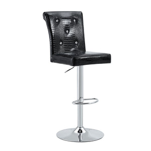 English Elm Modern Round Glass Top Pub Table Set Chrome Base Swivel Bistro Stools Lounge Black W1512S00195