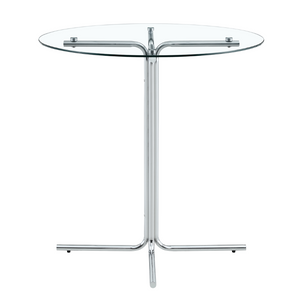 English Elm Modern Glass Top Bar Height Dining Set with Glam Crocodile Stools for Small Spaces W1512S00198