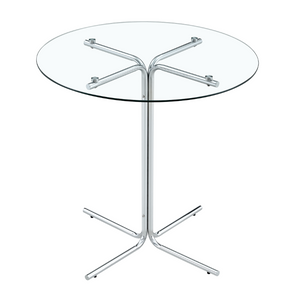 English Elm Modern Glass Top Bar Height Dining Set with Glam Crocodile Stools for Small Spaces W1512S00198