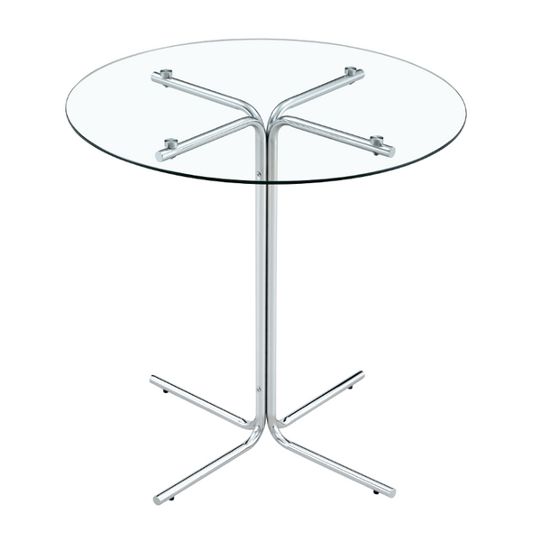 English Elm Modern Glass Top Bar Height Dining Set with Glam Crocodile Stools for Small Spaces W1512S00198