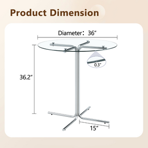 English Elm Modern Glass Top Bar Height Dining Set with Glam Crocodile Stools for Small Spaces W1512S00198