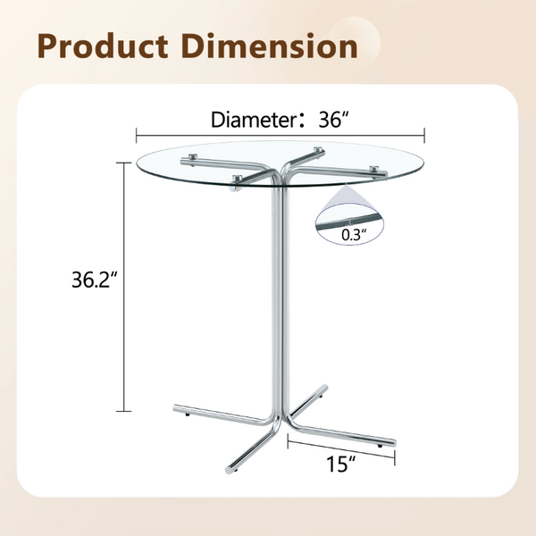 English Elm Modern Glass Top Bar Height Dining Set with Glam Crocodile Stools for Small Spaces W1512S00198