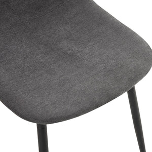 English Elm 4-piece European Round Dining Set Walnut Pedestal Table with Storage Grey Linen Chairs W1512S00255