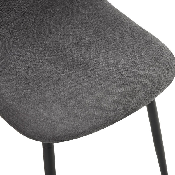 English Elm 4-piece European Round Dining Set Walnut Pedestal Table with Storage Grey Linen Chairs W1512S00255