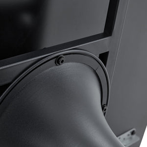 English Elm Extendable Marble Top Rectangular Dining Table Seats 4 to 8 with Tapered Metal Legs Black/White W1512S00257