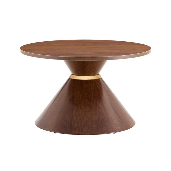 English Elm 2-Piece Mid-Century Nesting Coffee Table Set Walnut Grain Steel Base Living Room W1512S00280