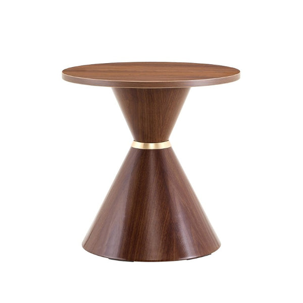 English Elm 2-Piece Mid-Century Nesting Coffee Table Set Walnut Grain Steel Base Living Room W1512S00280