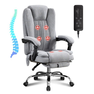 English Elm Massage Executive Chair with Heating Six Vibration Points Memory Foam and Reclining Back W1521P299204