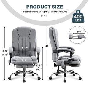 English Elm Massage Executive Chair with Heating Six Vibration Points Memory Foam and Reclining Back W1521P299204