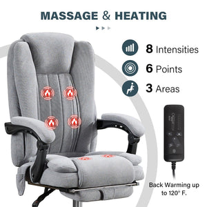 English Elm Massage Executive Chair with Heating Six Vibration Points Memory Foam and Reclining Back W1521P299204