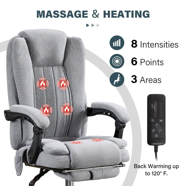 English Elm Massage Executive Chair with Heating Six Vibration Points Memory Foam and Reclining Back W1521P299204