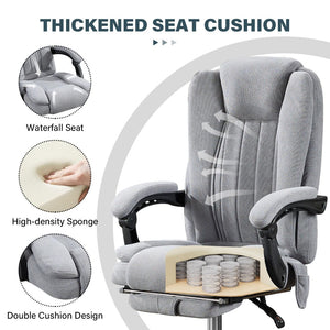 English Elm Massage Executive Chair with Heating Six Vibration Points Memory Foam and Reclining Back W1521P299204